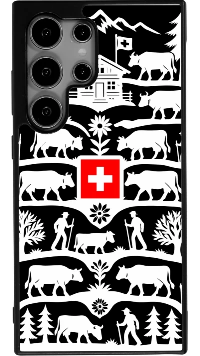 Coque Samsung Galaxy S24 Ultra - Silicone rigide noir Poya Suisse 3 noir
