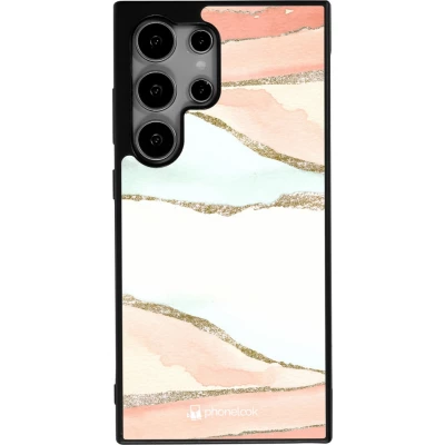 Samsung Galaxy S24 Ultra Case Hülle - Silikon schwarz Shimmering Orange
