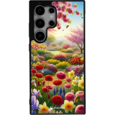 Samsung Galaxy S24 Ultra Case Hülle - Silikon schwarz Frühling 25 Strauß Frühling