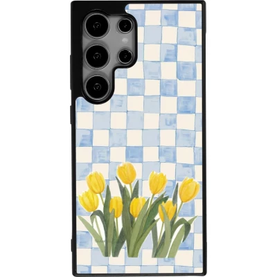 Coque Samsung Galaxy S24 Ultra - Silicone rigide noir Blue vichy tulips Spring 2026