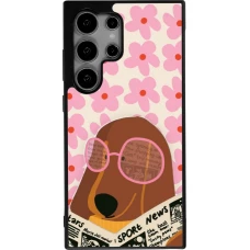 Coque Samsung Galaxy S24 Ultra - Silicone rigide noir Dog with newspaper Spring 2026