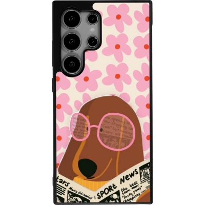 Coque Samsung Galaxy S24 Ultra - Silicone rigide noir Dog with newspaper Spring 2026