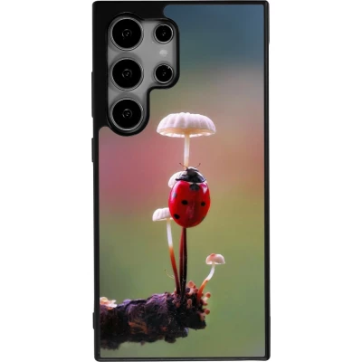 Samsung Galaxy S24 Ultra Case Hülle - Silikon schwarz Ladybird on a mushroom Spring 2026