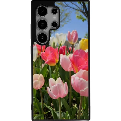 Coque Samsung Galaxy S24 Ultra - Silicone rigide noir Tulips Spring 2026