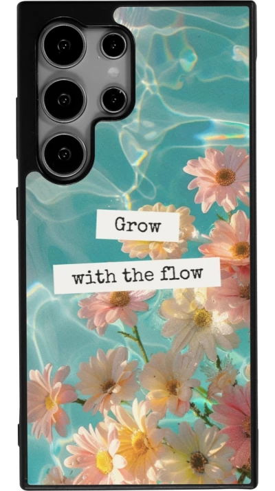 Samsung Galaxy S24 Ultra Case Hülle - Silikon schwarz Summer 2025 Grow with the flow