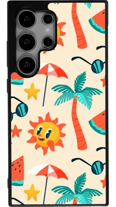 Samsung Galaxy S24 Ultra Case Hülle - Silikon schwarz Summer 2025 Pattern soleil
