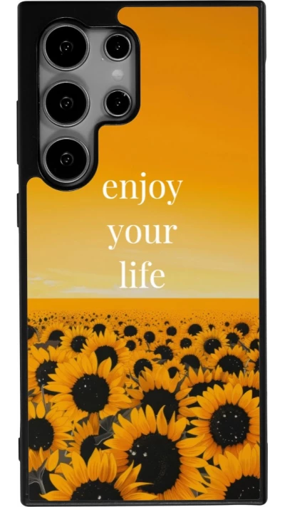 Samsung Galaxy S24 Ultra Case Hülle - Silikon schwarz Summer 2026 Enjoy your life
