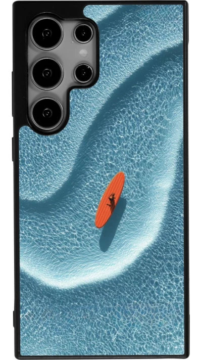 Coque Samsung Galaxy S24 Ultra - Silicone rigide noir Orange surf Summer 2026