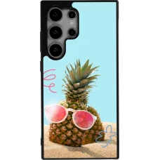 Coque Samsung Galaxy S24 Ultra - Silicone rigide noir Pineapple with glasses Summer 2026