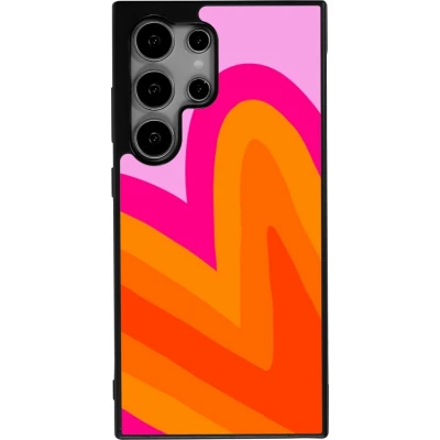 Coque Samsung Galaxy S24 Ultra - Silicone rigide noir Valentine 2024 heart gradient