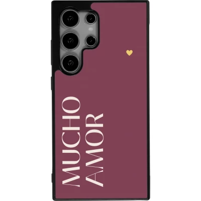 Samsung Galaxy S24 Ultra Case Hülle - Silikon schwarz Valentine 2024 mucho amor rosado