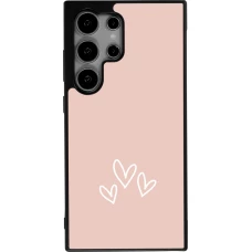 Samsung Galaxy S24 Ultra Case Hülle - Silikon schwarz Valentine 2023 three minimalist hearts