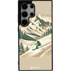Coque Samsung Galaxy S24 Ultra - Silicone rigide noir Vintage Ski Mountain