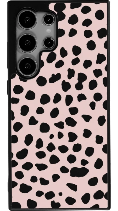 Coque Samsung Galaxy S24 Ultra - Silicone rigide noir Wild Leopard Pink