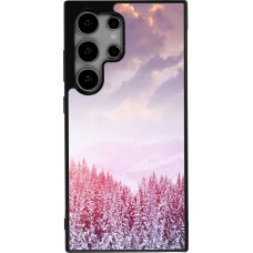 Coque Samsung Galaxy S24 Ultra - Silicone rigide noir Winter 22 Pink Forest
