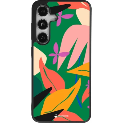 Coque Samsung Galaxy S25 - Silicone rigide noir Abstract Jungle