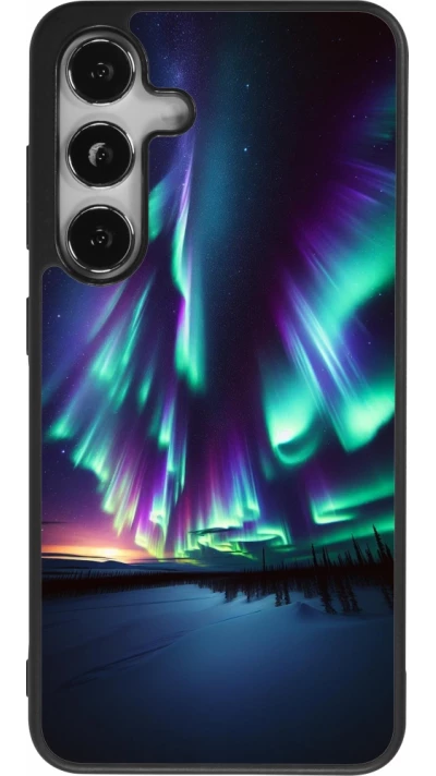 Samsung Galaxy S25 Case Hülle - Silikon schwarz Funkelndes Nordlicht