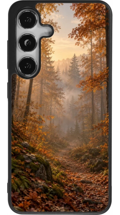 Coque Samsung Galaxy S25 - Silicone rigide noir Autumn 26 Autumn walk