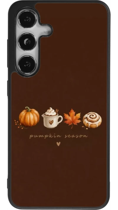 Coque Samsung Galaxy S25 - Silicone rigide noir Autumn 26 Pumpkin season
