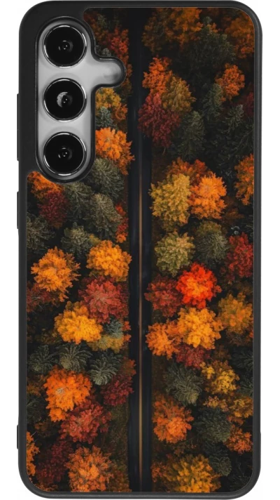 Coque Samsung Galaxy S25 - Silicone rigide noir Autumn 26 Road in autumn