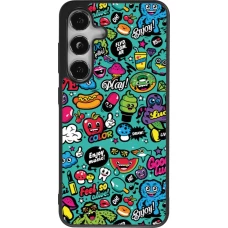Coque Samsung Galaxy S25 - Silicone rigide noir Cartoons old school