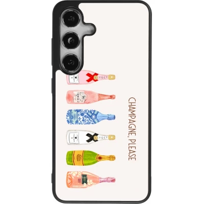 Coque Samsung Galaxy S25 - Silicone rigide noir Champagne Please