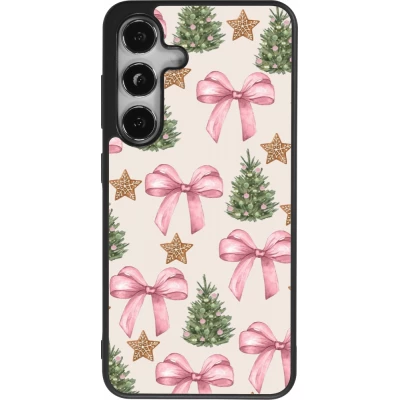 Coque Samsung Galaxy S25 - Silicone rigide noir Christmas 25 Vintage Ribbons