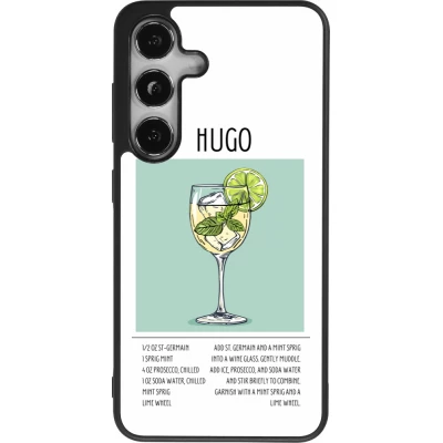 Coque Samsung Galaxy S25 - Silicone rigide noir Cocktail recette Hugo