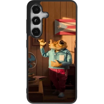 Coque Samsung Galaxy S25 - Silicone rigide noir Dancing frog DTMF