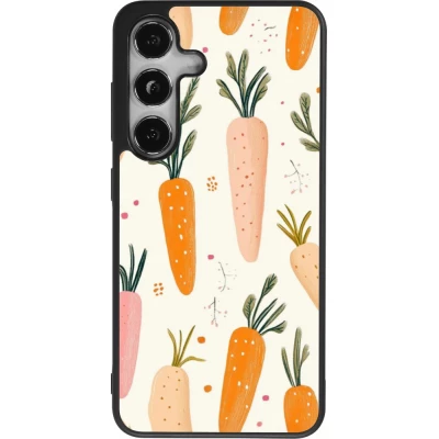 Coque Samsung Galaxy S25 - Silicone rigide noir Easter 2026 Illustration carrots