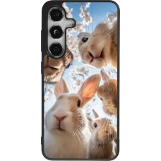 Coque Samsung Galaxy S25 - Silicone rigide noir Easter 2026 Rabbits