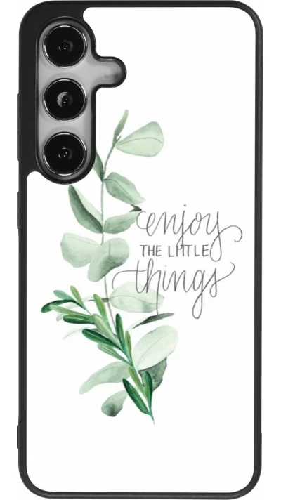 Samsung Galaxy S25 Case Hülle - Silikon schwarz Enjoy the little things