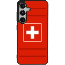Coque Samsung Galaxy S25 - Silicone rigide noir Euro 2020 Switzerland