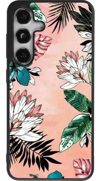 Samsung Galaxy S25 Case Hülle - Silikon schwarz Flowers Artprint