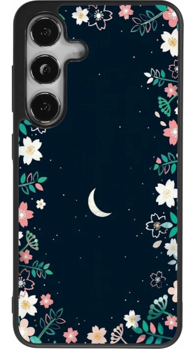 Samsung Galaxy S25 Case Hülle - Silikon schwarz Flowers space