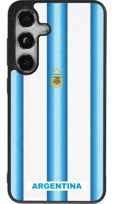 Coque Samsung Galaxy S25 - Silicone rigide noir Maillot de football Argentine 2026 personnalisable