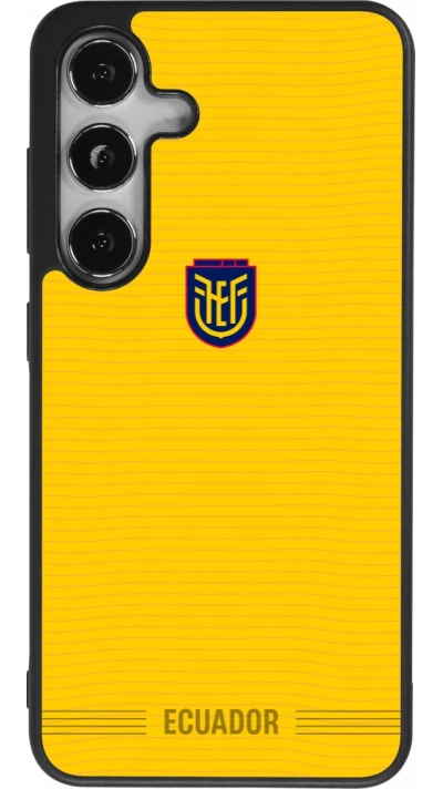 Coque Samsung Galaxy S25 - Silicone rigide noir Maillot de football Équateur 2026 personnalisable