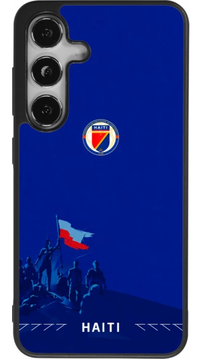 Samsung Galaxy S25 Case Hülle - Silikon schwarz Haiti 2026 personalisierbares Fussballtrikot