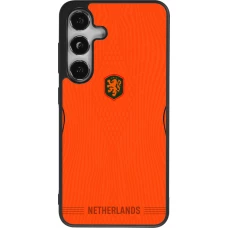 Coque Samsung Galaxy S25 - Silicone rigide noir Maillot de football Pays-Bas 2026 personnalisable
