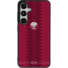 Samsung Galaxy S25 Case Hülle - Silikon schwarz Qatar 2026 personalisierbares Fussballtrikot