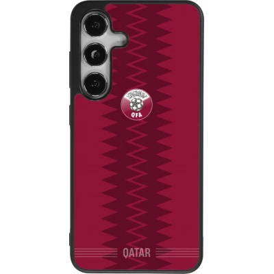 Coque Samsung Galaxy S25 - Silicone rigide noir Maillot de football Qatar 2026 personnalisable