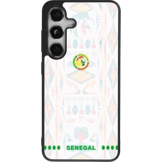Coque Samsung Galaxy S25 - Silicone rigide noir Maillot de football Sénégal 2026 personnalisable
