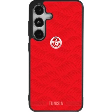 Coque Samsung Galaxy S25 - Silicone rigide noir Maillot de football Tunisie 2026 personnalisable