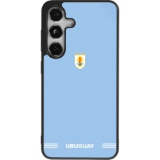 Coque Samsung Galaxy S25 - Silicone rigide noir Maillot de football Uruguay 2026 personnalisable