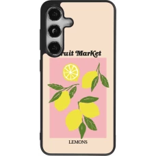 Samsung Galaxy S25 Case Hülle - Silikon schwarz Fruit market lemons 2026
