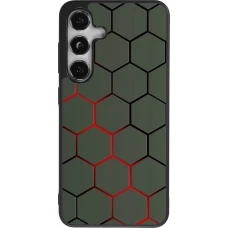 Samsung Galaxy S25 Case Hülle - Silikon schwarz Geometric Line red