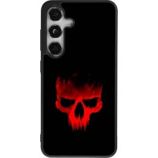 Coque Samsung Galaxy S25 - Silicone rigide noir Halloween 2023 scary skull