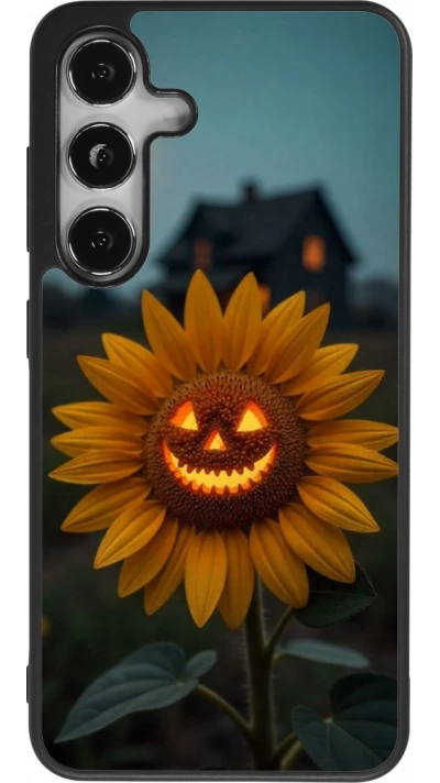 Coque Samsung Galaxy S25 - Silicone rigide noir Halloween 2026 Evil Sunflower