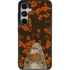 Coque Samsung Galaxy S25 - Silicone rigide noir Halloween 2026 Ghost reading
