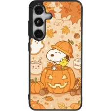 Coque Samsung Galaxy S25 - Silicone rigide noir Halloween 2026 Snoopy Halloween